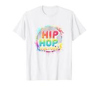 Hip Hop Cultura Vibrante Ritmo Urbano per Gli Uomini Gli Amanti della Musica Maglietta, Uomo, Bianco, XL