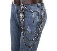 Hip Hop da Uomo Pts JES Chain Rock Punk Hip Hop Trend Cintura in Vita Catena Multistrato da Uomo JES Chain Cintura in Pelle Gioielli da Uomo, Black, One Size