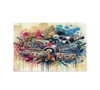 Hip Hop Graffiti Art Puzzle in legno Bellissimo Puzzle 1000 Pezzi Puzzle per Famiglia 29,5 × 19,7 cm