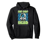 Hip Hop Head 90s Rap Cuffie Estetiche Grafiche Felpa con Cappuccio