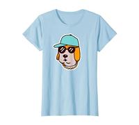 Hip Hop Labrador Cane Cool Retriever Uomini Donne Bambini Retro Maglietta, Donna, Celeste, XL