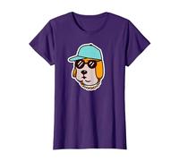 Hip Hop Labrador Cane Cool Retriever Uomini Donne Bambini Retro Maglietta, Donna, Viola, M