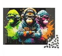 Hip Hop Monkeys Art Puzzle Per Adulti 1000 Pezzi Adulti E Ragazzi Tempo Libero Puzzle Molto Difficile Top Valutati Allenamento Della Concentrazione Cartone Premium 70x50cm/1000pcs