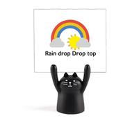 Hip Hop Music Keeps The Real Lyrics Memo Holder Cartoon Black Cat Stand Decoration