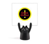 Hip Hop Music Keeps True Attenzione Provocation Memo Holder Cartoon Black Cat Stand Decorazione