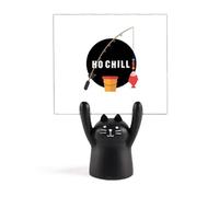 Hip Hop Music Keeps True Comfort Relaxation Memo Holder Cartoon Black Cat Stand Decorazione