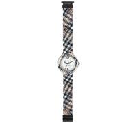 HIP HOP Orologio HWU0377 UOMO TARTAN quadrante CON LOGO BIANCO movimento SOLO TEMPO - 3 LANCETTE QUARZO e CINTURINO SILICONE CON TESSUTO GRIGIO