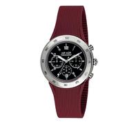 HIP HOP Orologio HWU0708 UOMO METAL quadrante MONO-COLORE NERO movimento CRONOGRAFO QUARZO e CINTURINO SILICONE E METALLO BORDEAUX