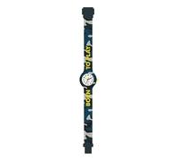 HIP HOP Orologio UNISEX LITTLE ME EXTENSION quadrante MONO-COLORE BIANCO movimento SOLO TEMPO - 3 LANCETTE QUARZO e CINTURINO SILICONE STAMPATO BLU