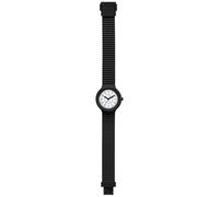 HIP HOP Orologio Solo Tempo Black Tie, Unisex, Completamente Nero con Quadrante Bianco e Numeri Ben Visibili, Cinturino Morbido in Silicone Resistente all'Acqua HWU0636