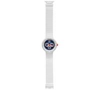 HIP HOP Orologio UOMO MULTIFUNZIONE quadrante CON LOGO BLU movimento MULTIFUNZIONE QUARZO e CINTURINO SILICONE BIANCO