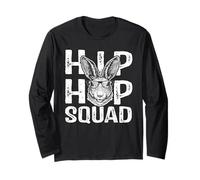 Hip Hop Squad Bunny Face Cute with Glasses Rabbit Easter Maglia a Manica