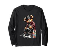 Hip Hop Teddy Bear Style Vibes Friends Maglia a Manica