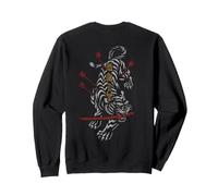 Hip Hop Tiger Edgy Retrò Vintage Backprint Streetwear Tigre Felpa