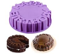 HiParty Teglia per torta in silicone, 20,1 cm di compleanno a cerchio rotondo da forno per formaggio, torte, gelatina, budino, muffin, pizza, torta, flan, crostata per pane, pasticceria,