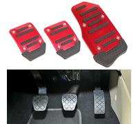 HIPATU Auto Pedali per Benz Smart 453, Pedaliera Lega Alluminio Carburante Frizione Poggiapiedi Freno Pedale Copertura Accessori,B-Red-Manualtransmission