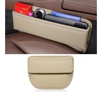 HIPATU Scatola Portaoggetti per Seggiolino Auto per BMW Z4 Roadster E85 E89 G29 / Coupe E86, Organizer Sedile Accessori Interno Multifunzionale Laterali,D-Beige