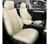 HIPATU Set Completo Coprisedile in Pelle su Misura per Maserati Levante 2016-2023, Set Coprisedili Anteriori e Posteriori Protezioni Sedili Auto Impermeabili Interno Accessori,A-Beige
