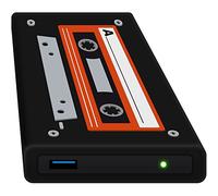 HipDisk, hard disk esterno da 63,5 mm, USB 3.0 in alluminio con cover in silicone per SATA HDD e SSD antiurTB idrorepellente Old School ohne Festplatte [Germania]