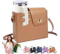 Hiphiprun 2026 New Stanley Cup Holder Crossbody Water Cup Storage Bag Borsa Borse con Coppe Holdes Stanley Cup Borse Titolare 1,18 once, cachi