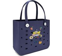 Hiphiprun Borsa da spiaggia in gomma XL per uomini e donne, borsa impermeabile per spiaggia, borsa da viaggio di grande capacità per barca e piscina, Blu navy-M, X-Large