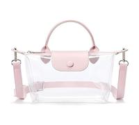Hiphiprun Borsa trasparente per eventi da stadio, piccola borsa a tracolla per concerti, eventi sportivi, Coppa del Mondo, resistente e impermeabile, rosa