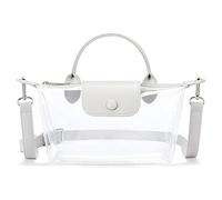 Hiphiprun Borsa trasparente per eventi da stadio, piccola borsa a tracolla per concerti, eventi sportivi, Coppa del Mondo, resistente e impermeabile, bianco