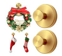Hiphiprun Ganci a ventosa per ghirlande di porte, resistenti, riutilizzabili, per porta d'ingresso, parete del bagno, cucina, finestre in vetro, specchi, piastrelle, luffa (oro)