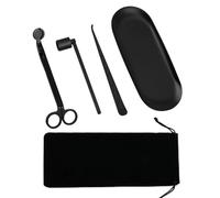 Hiphiprun Set di accessori per candele 4 in 1, spegnitore, taglierino, cucchiaio per candela, vassoio portaoggetti, kit per la cura delle candele con sacchetto di velluto, per amanti delle candele