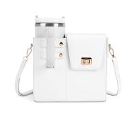 Hiphiprun Stanley Borsetta porta bicchiere - Borsa a tracolla portatile per esterni per Stanley Cup Tumbler borsa, Originale-bianco