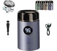 Hipinference Shaver, 2025 New Pocket Size Portable Electric Shavers, Mini Portable Electric Shaver, USB Rechargeable, with Led Display, Ipx7 Waterproof, for Men, Home, Travel (Blue)