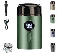 Hipinference Shaver, Hipinference Mini Portable Electric Travel Shaver for Men, with Led Display, IPX7 Waterproof, Pocket Size, Electric Shavers, for Home & Travels (Green)