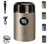 Hipinference Shaver, Hipinference Mini Portable Electric Travel Shaver for Men, with Led Display, IPX7 Waterproof, Pocket Size, Electric Shavers, for Home & Travels (Gold)