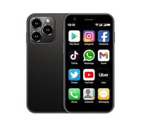 Hipipooo Hippoo Mini Phone, piccolo telefono 4G da 3,0 pollici, doppia SIM card, batteria 2000mAh, doppia fotocamera 2MP + 5MP, Android 10.0 quad core, telefono di backup adulto(Nero, 3GB+64GB)