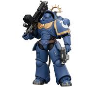 HiPlay JOYTOY Warhammer 40.000: Space Marine 2 Ultramarine Heavy Intercessor con Heavy Bolt Rifle e Bolt Pistol (JT03639 Edizione Gioco) Action Figure in Scala 1/18