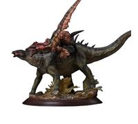 HiPlay Serie Collezionabile Museo DAMTOYS Gigantspinosaurus e Velociraptor della Mongolia Interna MUS011 Versione EX B Statua d'Arte Verde
