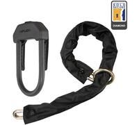 Hiplok DXXL, Lucchetto ad arco + Catena ad anello, Unisex, BLACK, Circonferenza di chiusura: 15cm x 8.5cm + 100 cm