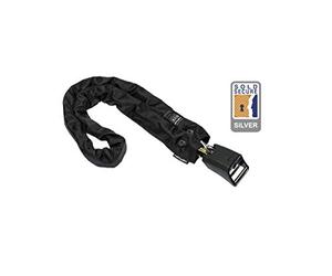 Hiplok HOME SILVER, Lucchetto a catena, Unisex, ALL BLACK, Circonferenza di chiusura 120 cm