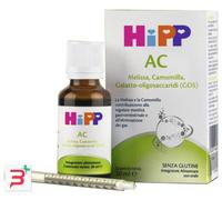 HiPP- HiPP AC, Integratore Alimentare, Eliminazione dei Gas Intestinali, Melissa, Camomilla, Galatto-oligosaccaridi (GOS), Regolare Motilità Gastrointestinale, Bambini, Flacone 30 ml, Senza Glutine