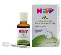 HiPP- HiPP AC, Integratore Alimentare, Eliminazione dei Gas Intestinali, Melissa, Camomilla, Galatto-oligosaccaridi (GOS), Regolare Motilità Gastrointestinale, Bambini, Flacone 30 ml, Senza Glutine