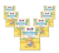 HiPP, Anellini Di Cereali Soffiati Bio, Gusto Parmigiano Con Un Tocco Di Pomodoro, 7 Confezioni Da 25 grammi - 174.9 grammi