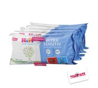 Hipp Babysanft - Salviette umidificate ultra sensitive, 5 x 48 pezzi, 0% profumo, 99% acqua, senza plastica, delicate sulla pelle, confezione da 1