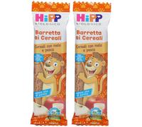HiPP Biologico Barretta ai Cereali con Mela e Pesca 2x20 g Snack
