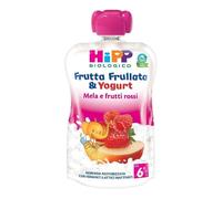 HiPP Biologico Frutta Frullata e Yogurt Mela e Frutti Rossi 4x90 g