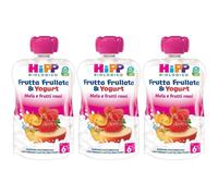 HiPP Biologico Frutta Frullata e Yogurt Mela e Frutti Rossi 90 g