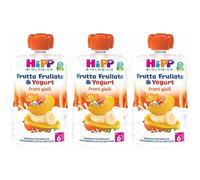 HiPP Biologico Frutta Frullata & Yogurt Frutti Gialli 3x90 g Frutta