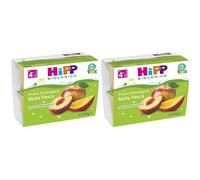 HiPP Biologico Mela Pesca Frutta Grattugiata 2x4x100 g Frutta
