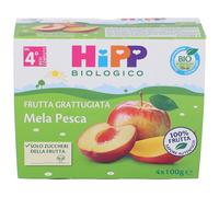 HiPP Biologico Mela Pesca Frutta Grattugiata 4x100 g Frutta