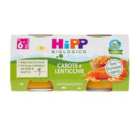 HiPP Biologico Omogeneizzato di Carota e Lenticchie dai 6+ Mesi, 2 x 80g