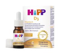 HiPP- HiPP D3, Vitamina D3, Integratore Alimentare, Bambini, in Gocce, Flacone 5 ml, con Pratica Pipetta Contagocce, Senza Glutine